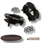Truxxx 101026 1.5-inch front leveling kit for 2024-2026 Ford Ranger XL, XLT, Lariat, and Tremor models, featuring North American steel spacers and hardware.