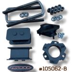 The Truxxx #105062-B 'Level Plus' lift kit for 2024–2026 Ford F-150 Tremor models. This kit provides a 2.0-inch front boost and a 1.0-inch rear lift to clear 35-inch tires while maintaining a taller stance for towing and hauling gear. Built with North American steel that won't get brittle in extreme cold.