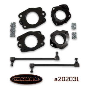 Product photo of #202031 44.5mm & 38mm split leveling lift kit with sway bar links for 2016-22 Pilot & 2019-25 Passport.