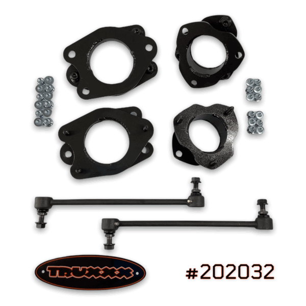 Product photo of #202032 50.8mm & 44.5mm leveling lift kit built from North American Steel for Honda Pilot & Passport.