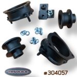 Truxxx 304057 2.0-inch front and rear lift kit for 2023-2026 Kia Sportage and 2022-2026 Hyundai Tucson AWD, featuring laser-cut steel strut and spring spacers with a durable protective finish.