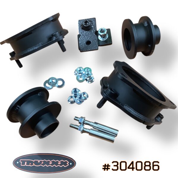 #304086 Truxxx 304086 2.0-inch front and rear lift kit for 2023-2026 Kia Sportage and 2022-2026 Hyundai Tucson Hybrid/PHEV including shock shaft extensions.