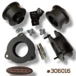 Truxxx 306016 2.0-inch front and 2.25-inch rear lift kit for 2019-2022 Kia Telluride and Hyundai Palisade with shock extensions.