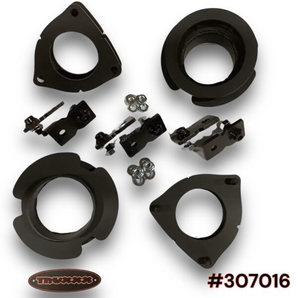 307016.jpg Truxxx 307016 1.5 inch front and rear lift kit for 2020-2026 Kia Carnival FWD, including two front strut spacers, two rear spring spacers, and high-tensile hardware.