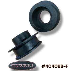 Truxxx 404088-F 2.5 inch front leveling spacers for 2003-2026 Chevy Express and GMC Savana 2500/3500 8-lug vans, designed specifically for standard duty front springs under 22mm.
