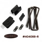 Truxxx 404088-R 2.5 inch rear lift kit for 2003-2026 Chevy Express 3500, featuring 5/8 inch HD U-bolts and laser-cut steel blocks.