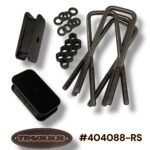 Truxxx Canada 1.5 inch rear spring spacers for GMC Savana and Chevy Express 8-lug vans, laser-cut from North American steel for cargo and camper van leveling.