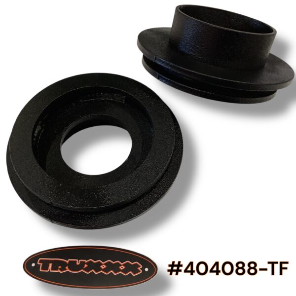 Truxxx 404088-TF 2 inch front leveling spacers for 2003-2026 Chevy Express and GMC Savana 2500/3500 8-lug vans, universal fit for all spring sizes.