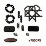 Truxxx 705075 2.0-inch front and 1.0-inch rear lift kit for 2022-2026 Nissan Frontier D41, featuring North American steel spacers and blocks.
