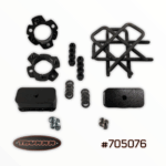 Truxxx 705076 3.0-inch front and 2.0-inch rear lift kit for 2022-2026 Nissan Frontier, featuring North American steel spacers, blocks, and heavy-duty U-bolts.