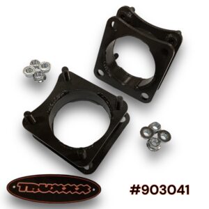 Truxxx 903041 2.0-inch front leveling kit for 2022-2026 Toyota Tundra, showing laser-cut steel spacers and high-tensile hardware.