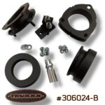 Truxxx 1.5 inch front and 1.25 inch rear lift kit for 2026 Hyundai Palisade XRT part 306024-B showing steel spacers and shock shaft extensions.