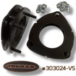 Truxxx 1.0-inch front leveling kit #303024-VS for 2022-2026 Hyundai Santa Cruz, featuring two laser-cut North American steel spacers and high-grade mounting hardware.