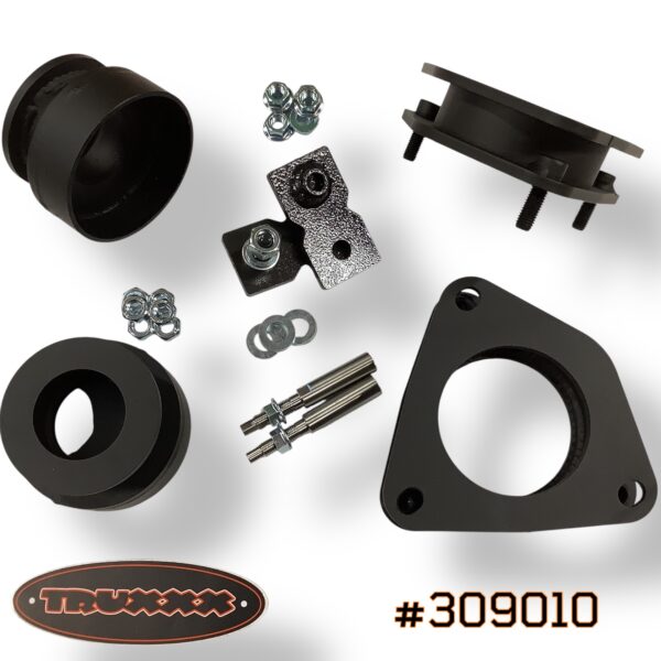 Truxxx 309010 1.5-inch front and 1.5-inch rear lift kit for 2026 Hyundai Ioniq 9 electric SUV featuring high-strength steel strut and spring spacers with rear shock shaft extensions.