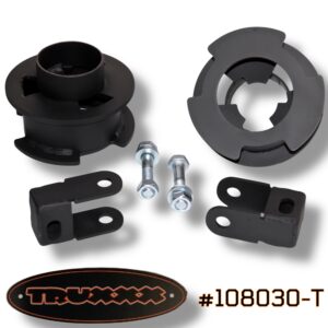 Truxxx 2.5 inch front leveling kit #108030-T for 2020-2026 Ford F250 F350 Tremor featuring fabricated steel coil spacers, shock extensions, and high-grade hardware.
