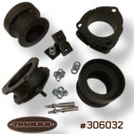 Truxxx #306032 2-inch front and 2.25-inch rear lift kit suspension lift kit for 2027 Kia Telluride, including laser-cut Norht American Mill Certified steel front and rear spacers, all necessary mounting hardware and precision-engineered shock shaft extensions.