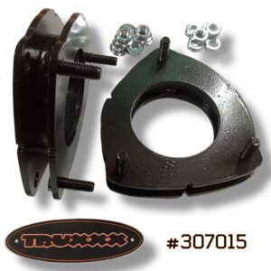 The Truxxx #307015 stance fix for the 2020+ Kia Carnival. A precision 1.0-inch front boost engineered to eliminate factory nose-dive and help you clear those frozen winter snowbanks. Built with no-compromise North American steel—no brittle plastic 'pucks' here—to maintain that silk-smooth factory ride while making the van actually usable 365 days a year.