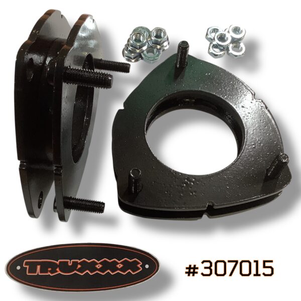 #307015 The Truxxx #307015 stance fix for the 2020+ Kia Carnival. A precision 1.0-inch front boost engineered to eliminate factory nose-dive and help you clear those frozen winter snowbanks. Built with no-compromise North American steel—no brittle plastic 'pucks' here—to maintain that silk-smooth factory ride while making the van actually usable 365 days a year.