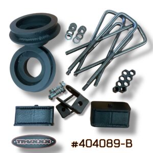 Truxxx 404089-B 2.5 inch front and rear lift kit for 2003-2026 Chevy Express and GMC Savana dually vans made with North American steel.