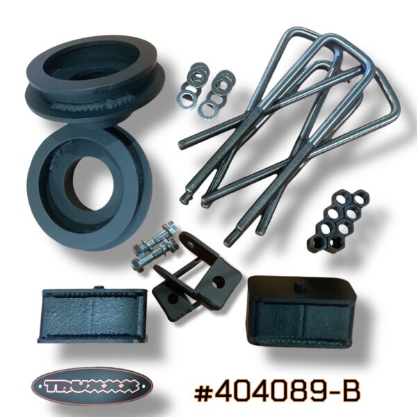 #404089-B Truxxx 404089-B 2.5 inch front and rear lift kit for 2003-2026 Chevy Express and GMC Savana dually vans made with North American steel.