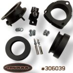 Truxxx #306039 kit for 2027 Kia Telluride Turbo Hybrid. Includes 1.75-inch front and 1.25-inch rear North American Mill Certified Steel spacers, custom shock shaft extensions, and Grade 10.9/12.9 high-tensile hardware.