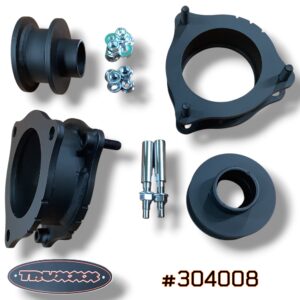 Product photo of #304008 2" (50.8mm) uniform lift kit with shock extensions built from North American Steel for Seltos X-Line AWD.